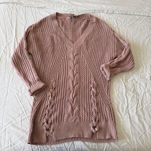 Express Dusty Pink/Blush V-Neck Sweater